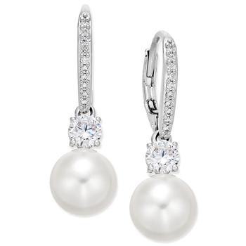 Silver-Tone Crystal Imitation Pearl Drop Earrings, Created for Macy's product img
