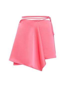 推荐Wraparound Satin Mini Skirt商品