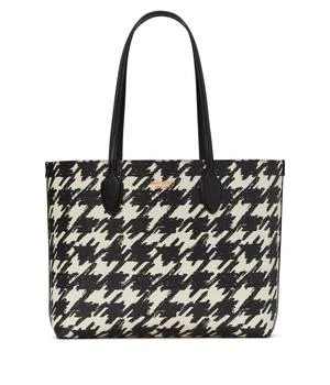 Kate Spade | Bleecker Painterly Houndstooth Printed PVC Large Tote 5.3折