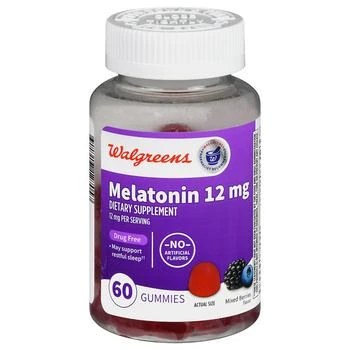 Walgreens | Melatonin 12 mg Gummies Mixed Berries,商家Walgreens,价格¥82