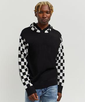 Reason Clothing | Checkered Knit Hoodie Sweater商品图片,2.5折×额外8折, 额外八折