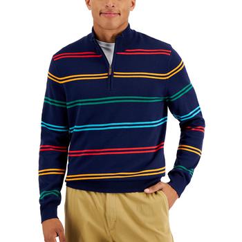 Club Room | Men's Jolly Stripe Quarter-Zip Sweater, Created for Macy's商品图片,3.5折
