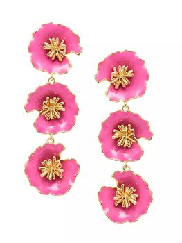 商品Mignonne Gavigan | Jade Lux 14K-Gold-Plated & Enamel Triple-Drop Earrings,商家Saks Fifth Avenue,价格¥1322图片