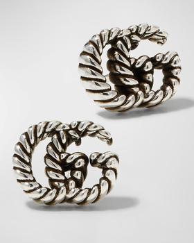 Gucci | GG Marmont Stud Earrings in Aged Silver商品图片,