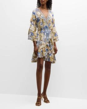 Camilla | Soul Searching Short Silk Ruffle Wrap Dress 5.6折