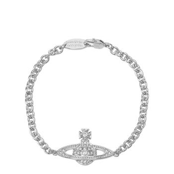 推荐Vivienne Westwood Mini Bas Bracelet - Platinum / Crystal商品