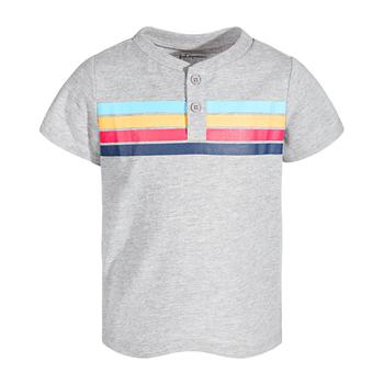 First Impressions | Baby Boys Striped Henley T-Shirt, Created for Macy's商品图片,6.9折×额外8.5折, 额外八五折