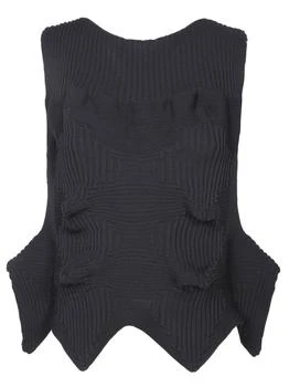 推荐Issey Miyake sleeveless 3D-Knit Ribbed Tank Top商品
