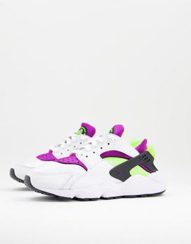 推荐Nike Air Huarache trainers in white purple and green商品
