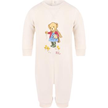 推荐Polo bear fleece rompers in cream商品