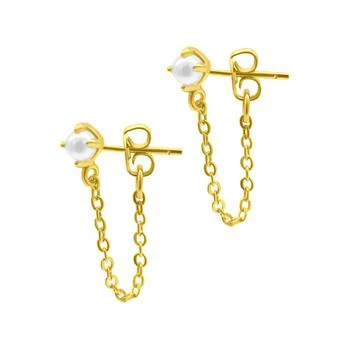 ADORNIA | Chain and Freshwater Pearl Wrap Around Drop Earrings gold 5.4折, 独家减免邮费