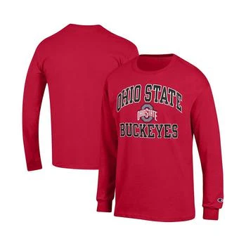 CHAMPION | Men's Scarlet Ohio State Buckeyes High Motor Long Sleeve T-shirt 
