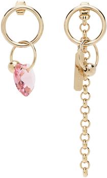 Justine Clenquet | SSENSE Exclusive Gold & Pink Ellie Earrings商品图片,独家减免邮费