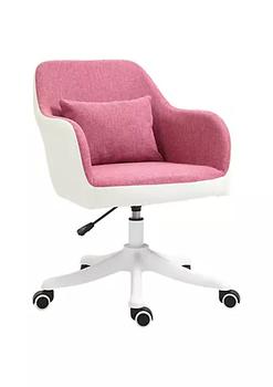 商品Mid Back Ergonomic Massage Office Chair Swivel Task Chair with 2 Point Lumbar Massage USB Power and Adjustable Height Pink图片