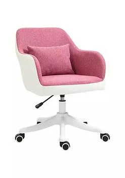 Vinsetto | Mid Back Ergonomic Massage Office Chair Swivel Task Chair with 2 Point Lumbar Massage USB Power and Adjustable Height Pink,商家Belk,价格¥1704