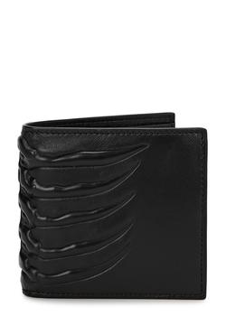 推荐Black ribcage-debossed leather wallet商品