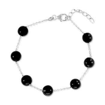 Effy | EFFY® Onyx Bead Station Link Bracelet in Sterling Silver商品图片,