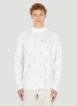 Martine Rose | Floral Print Long Sleeve T-Shirt in White商品图片,5.5折