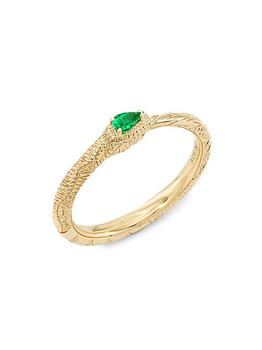 商品Gucci | Ouroboros 18K Yellow Gold & Emerald Ring,商家Saks Fifth Avenue,价格¥10375图片