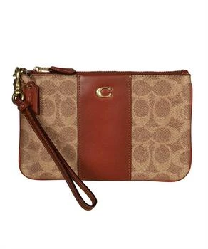 推荐Coach coated canvas signature small wristlet wallet商品