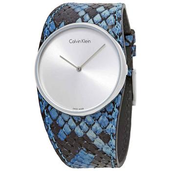 ck手表怎么选, Calvin Klein | Spellbound Silver Dial Blue Leather Ladies Watch K5V231V6商品图片 1.5折