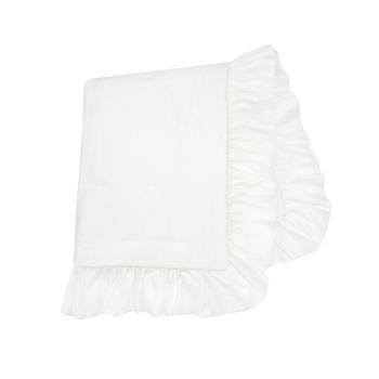 商品Signature White Cotton Sateen Ruffle Baby/Toddler Quilt图片