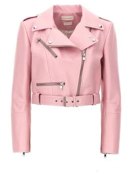 Alexander McQueen | Alexander McQueen Crop Biker Jacket,商家Baltini,价格¥12938