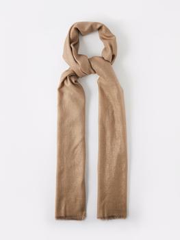 推荐Metallic fringed cashmere-blend scarf商品
