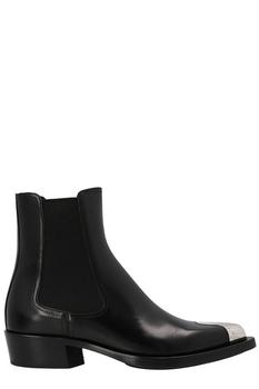 推荐Alexander McQueen Pointed-Toe Ankle-Top Boots商品