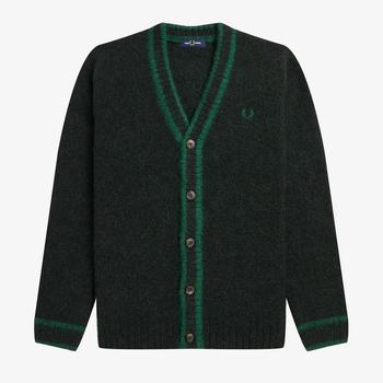 Fred Perry | Fred Perry Contrast-Tipped Brushed Knit Cardigan商品图片,额外7.5折, 额外七五折