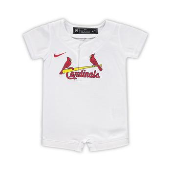 NIKE | Newborn and Infant Boys and Girls White St. Louis Cardinals Official Jersey Romper商品图片,