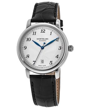 万宝龙手表推荐, MontBlanc | Montblanc Star Legacy White Silver Dial Leather Strap Men's Watch 116522商品图片 4.9折