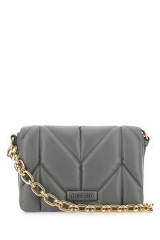 Miu Miu | Miu Miu Logo Plaque Quilted Shoulder Bag商品图片,5.2折