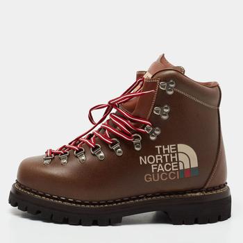 Gucci | The North Face X Gucci Brown Web Accent Leather Hiking Boots Size 40.5商品图片,9.8折, 满1件减$100, 满减