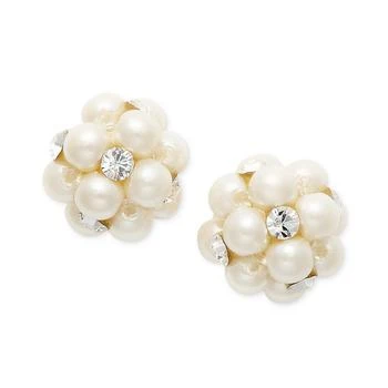 Charter Club | Imitation Pearl and Crystal Cluster Earrings, Created for Macy's,商家Macy's,价格¥146