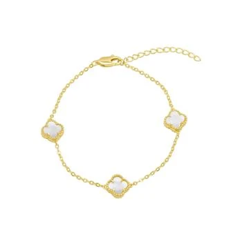 ADORNIA | White Mother of Pearl Flower Station Bracelet gold,商家Premium Outlets,价格¥232