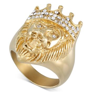 商品LEGACY for MEN by Simone I. Smith | Crystal Lion Ring in Gold-Tone Ion-Plated Stainless Steel,商家Macy's,价格¥334图片