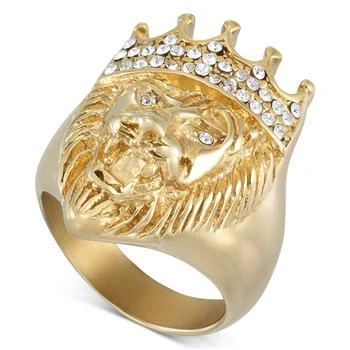 LEGACY for MEN by Simone I. Smith | Crystal Lion Ring in Gold-Tone Ion-Plated Stainless Steel,商家Macy's,价格¥1116