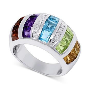 商品Multi-Gemstone (4-3/4 ct. t.w.) & Diamond Accent Statement Ring in Sterling Silver图片