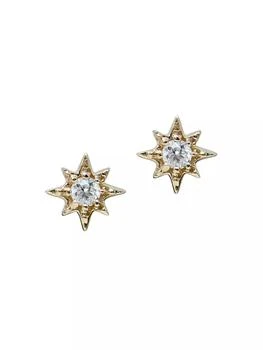 Anzie | Aztec 14K Yellow Gold & 0.02 TCW Diamond Star Stud Earrings,商家Saks Fifth Avenue,价格¥2213