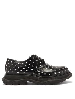 Alexander McQueen | Tread studded leather Derby shoes商品图片,