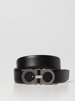 Salvatore Ferragamo | Salvatore Ferragamo Gancini grained leather belt商品图片,7折