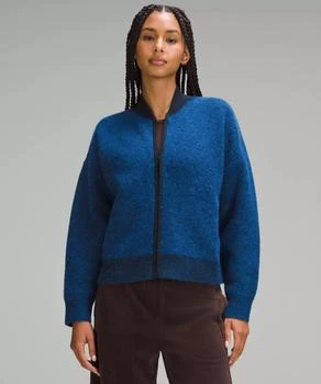 推荐Alpaca Wool-Blend Knit Bomber Jacket商品