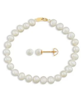 Bloomingdale's | Children's  Freshwater Pearl Strand Bracelet and Stud Earrings Set in 14K Yellow Gold,商家Bloomingdale's,价格¥1361