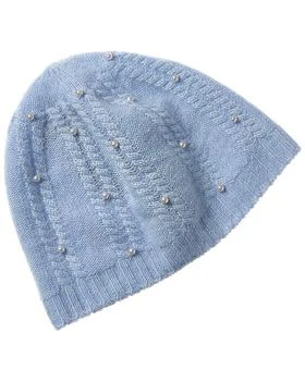 Forte Cashmere Pearl Studded Cashmere Beanie