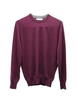 推荐Brunello Cucinelli Crewneck Sweater In Burgundy Cashmere商品