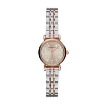 推荐EMPORIO ARMANI 女士银色玫瑰金色两针两色不锈钢手表 AR1841商品