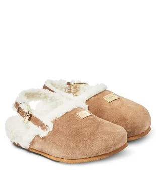 Dolce & Gabbana | Suede and faux fur mules,商家MyTheresa HK,价格¥2226