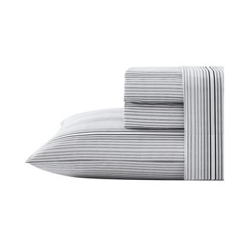 Kenneth Cole, Kenneth Cole | Lexington Stripe Cotton Percale Under 200-Thread Count 4 Piece Queen Sheet Set商品图片 4.4折
