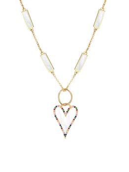 Gabi Rielle怎么样, Gabi Rielle | Love Is Love 14K Gold Vermeil, Cubic Zirconia & Freshwater Pearl Heart Charm Necklace商品图片 6折